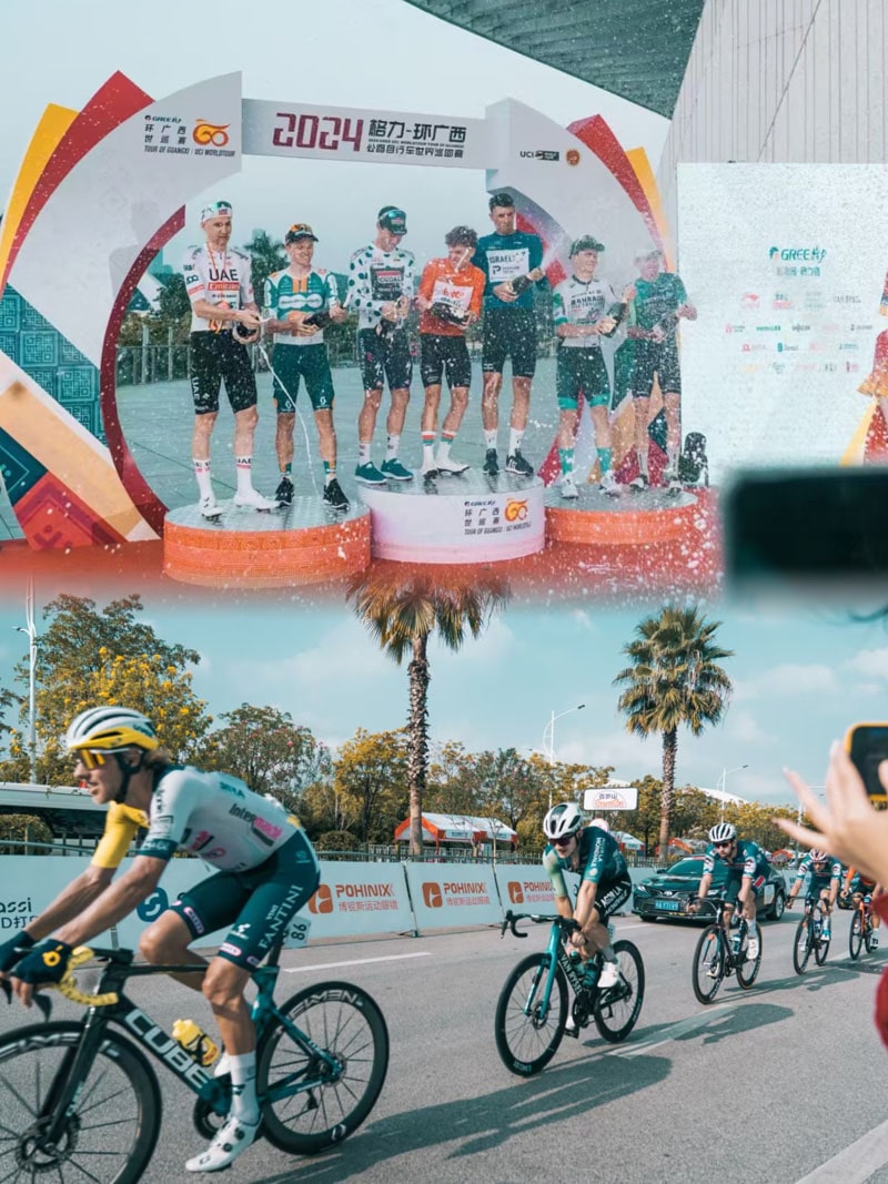 Yhdessä tuotemerkin pyöräily aurinkolasit 2024 UCI Worldtour/kiertue Guangxissa